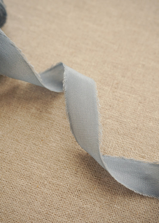 0.5 inch Dusky Blue Silk Ribbon