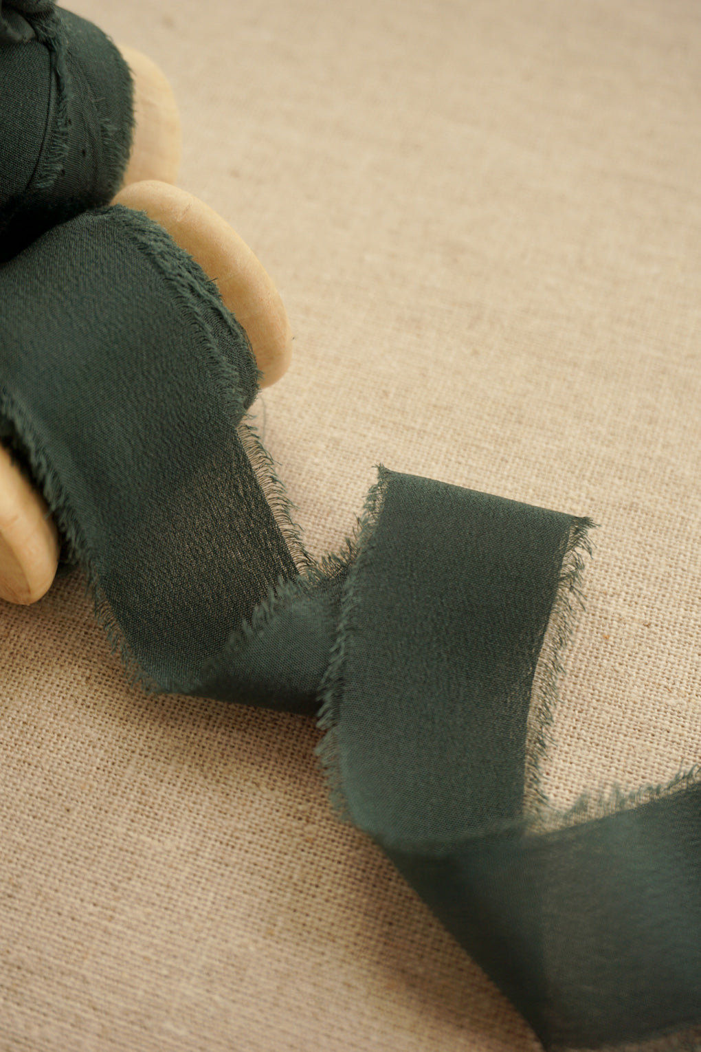 Dark Green Silk Ribbon