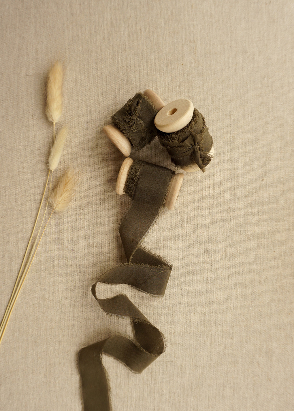 Khaki Silk Ribbon