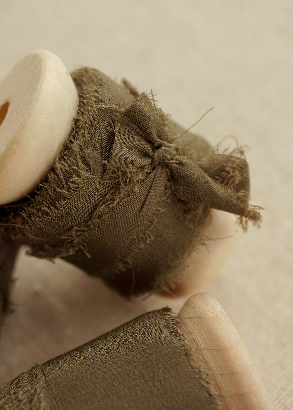 Khaki Silk Ribbon