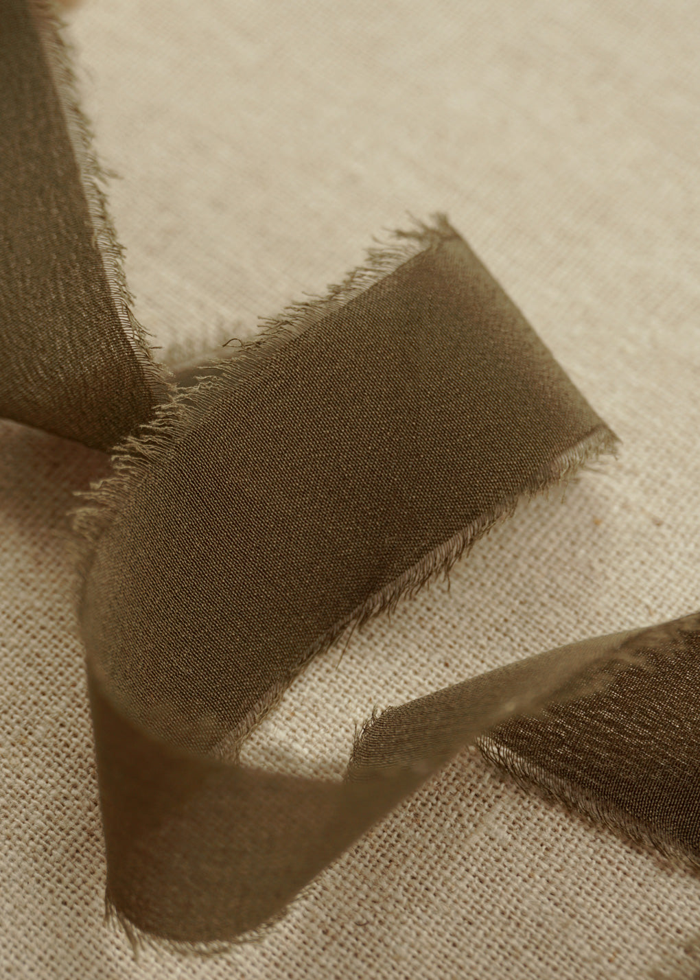 Khaki Silk Ribbon