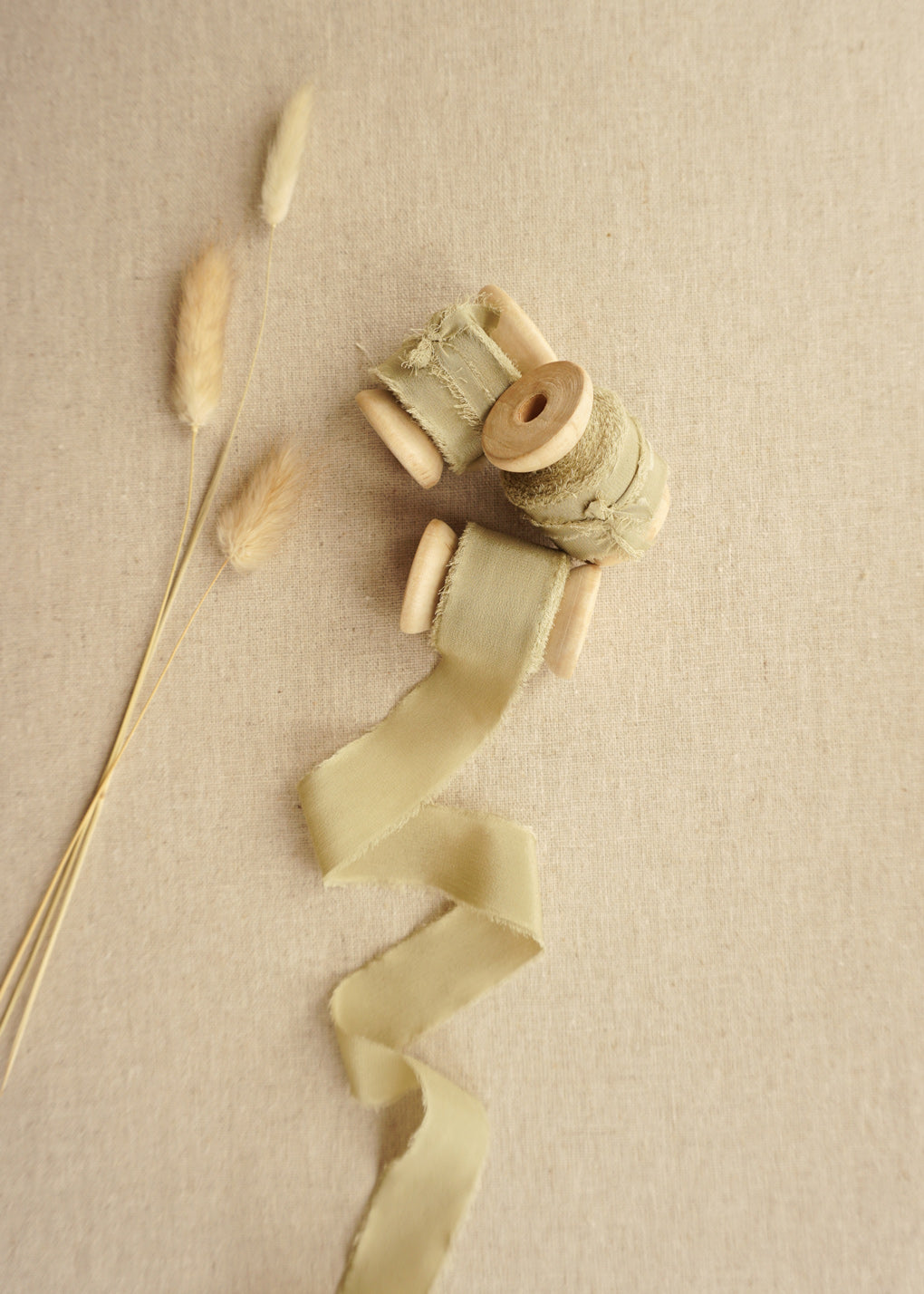 Moss Green Silk Ribbon