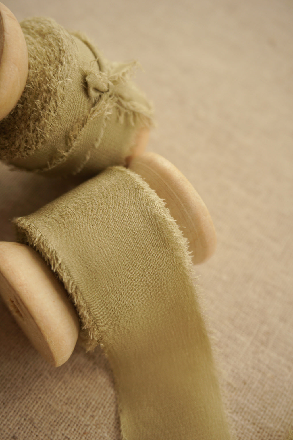 Moss Green Silk Ribbon
