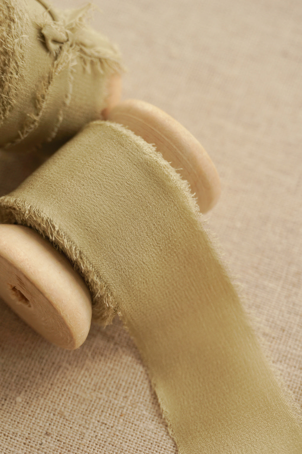 Moss Green Silk Ribbon