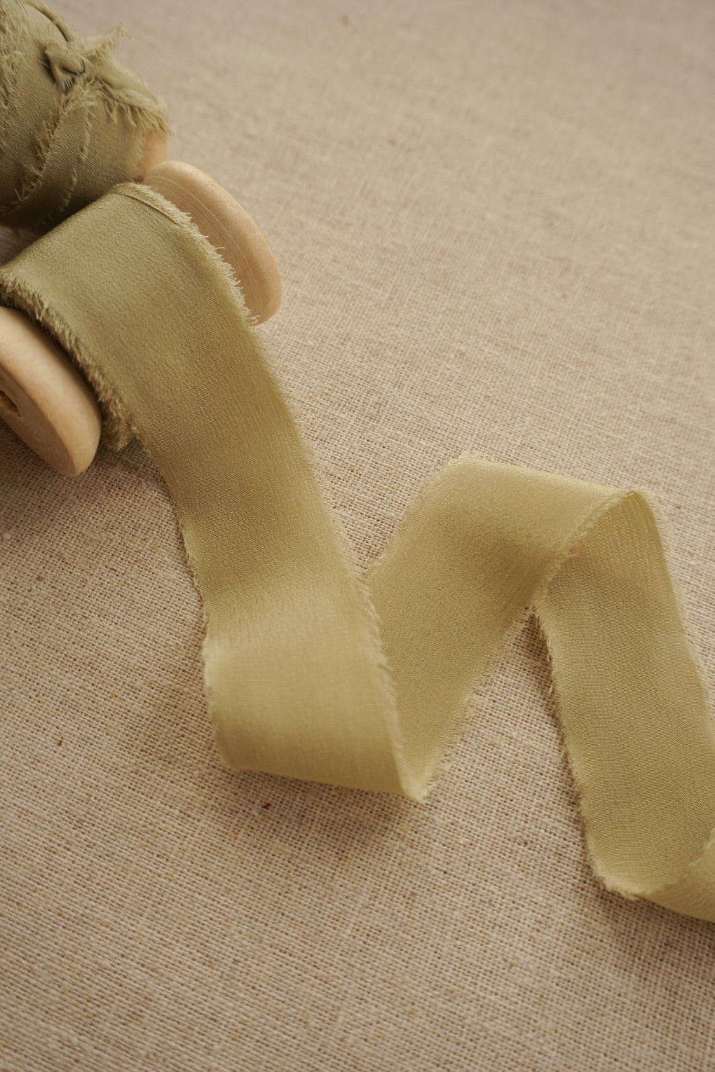 Moss Green Silk Ribbon