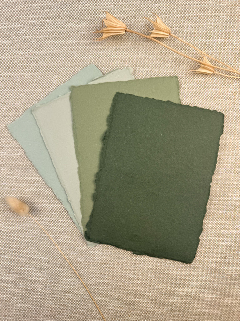 Forest Green Handmade Paper - northernprintingco