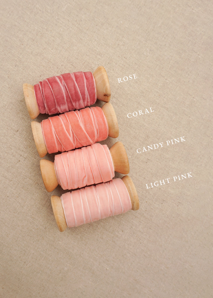 Light Pink Velvet Satin Ribbon - northernprintingco