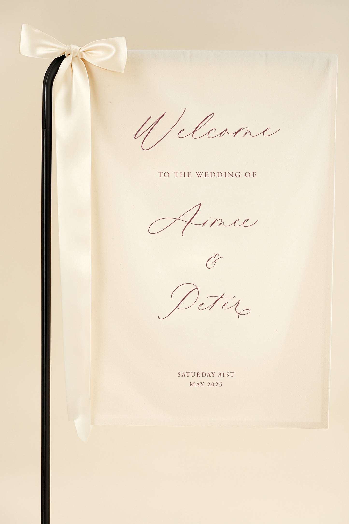 Romantic - Fabric Welcome Wedding Sign