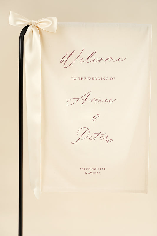 Romantic - Fabric Welcome Wedding Sign