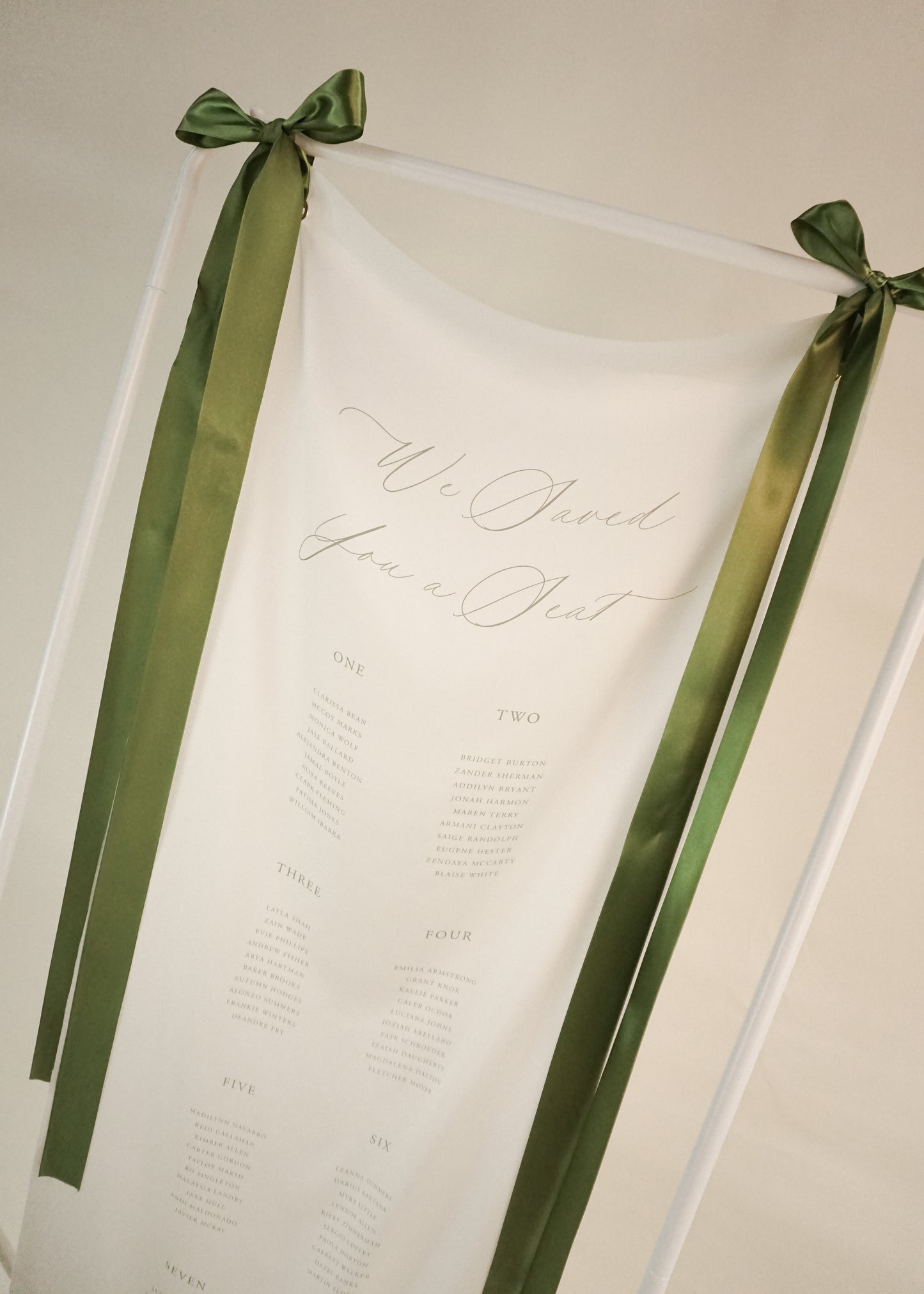 Calligraphy - Fabric Table Plan Wedding Sign