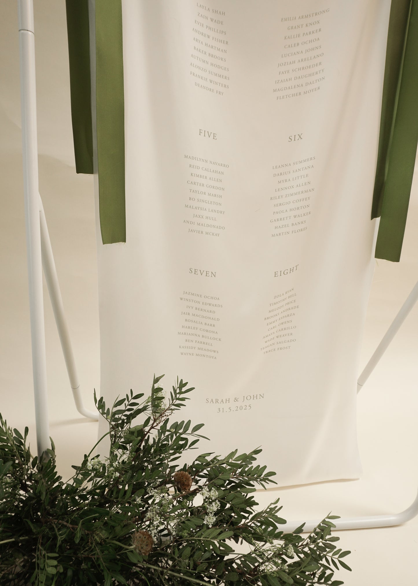 Calligraphy - Fabric Table Plan Wedding Sign