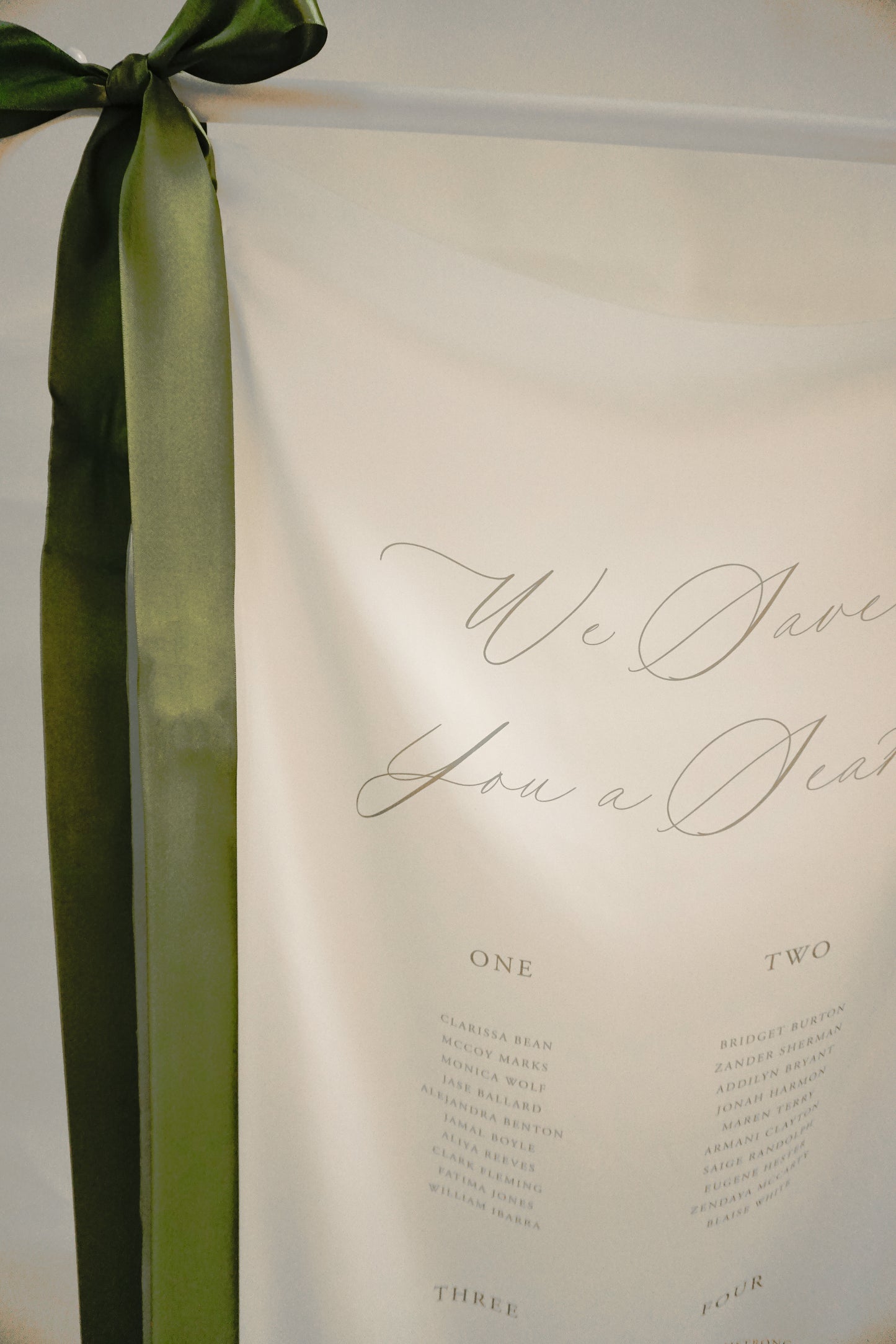 Calligraphy - Fabric Table Plan Wedding Sign