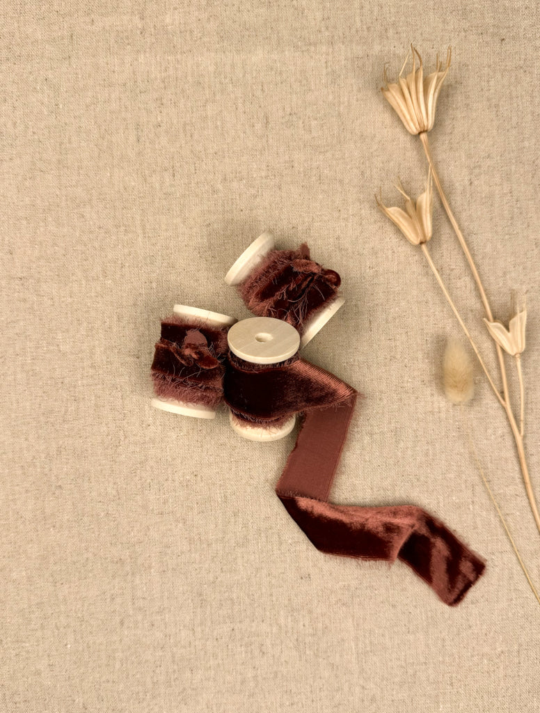 Spice Red Silk Velvet Ribbon - northernprintingco