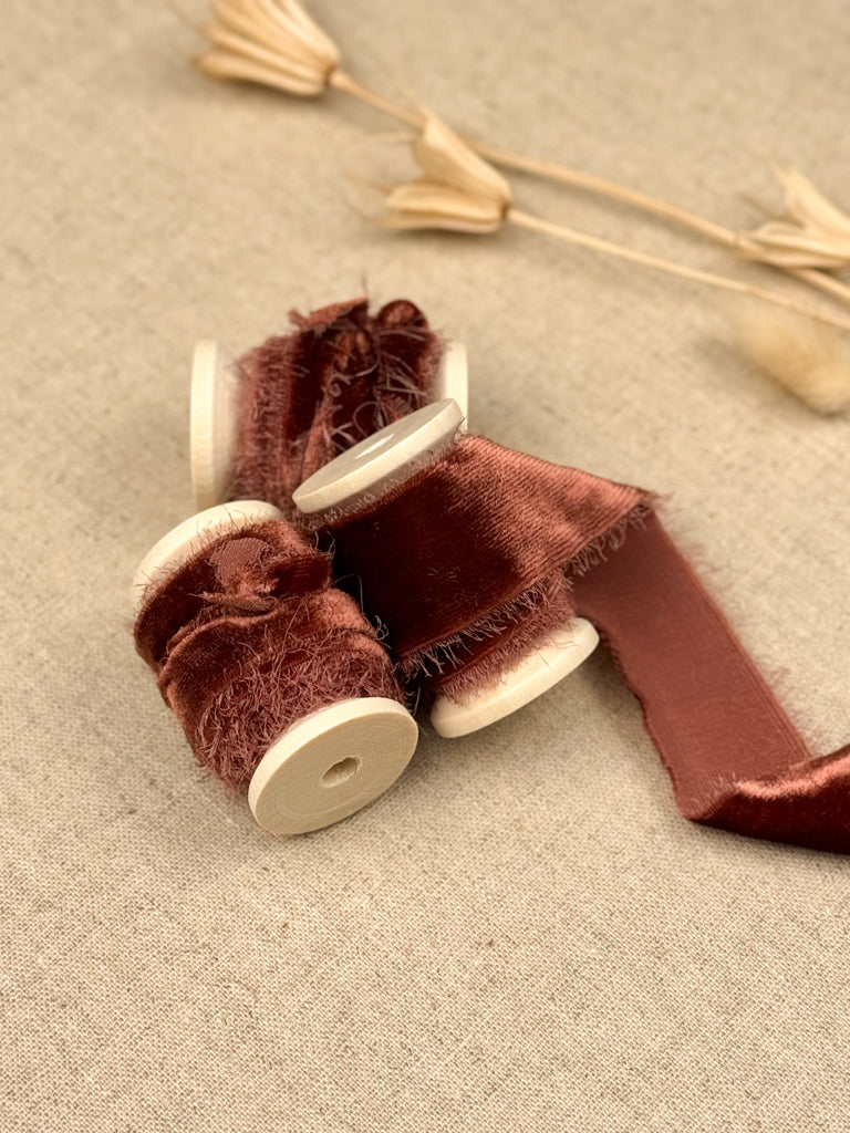Spice Red Silk Velvet Ribbon - northernprintingco