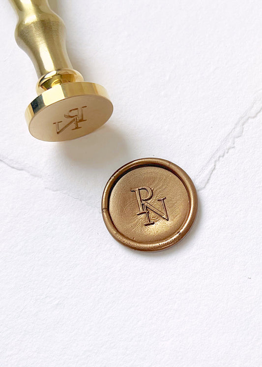 Circle Diagonal Personalised Monogram Wax Stamper - northernprintingco