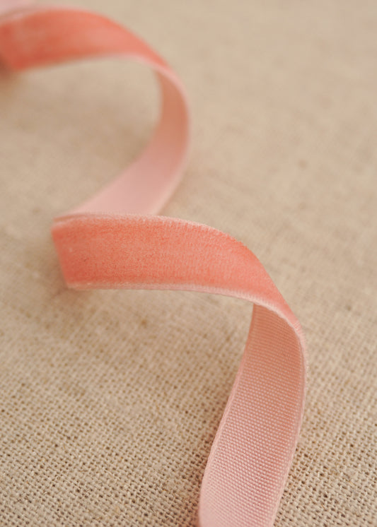 Coral Pink Velvet Satin Ribbon - northernprintingco