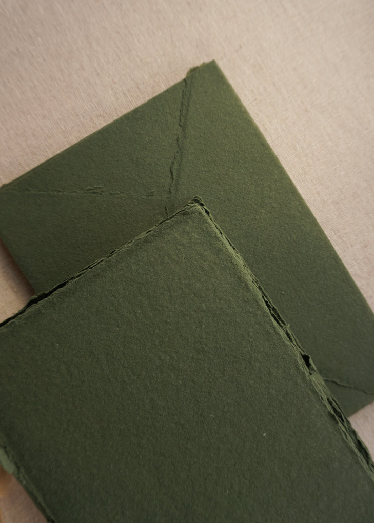 Forest Green Handmade Paper Envelopes