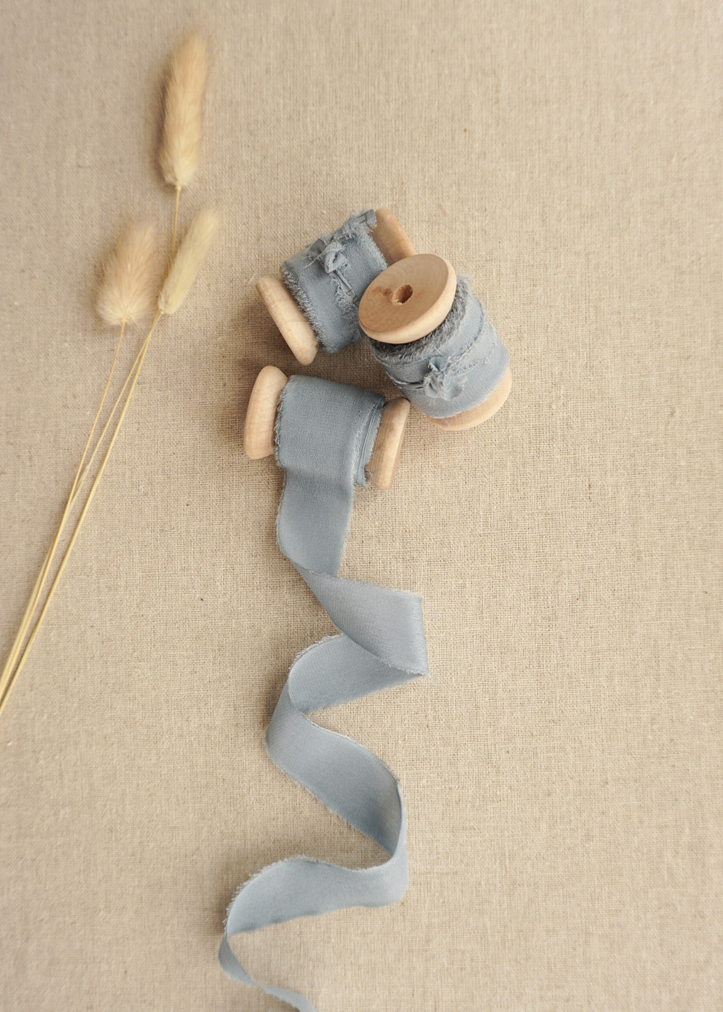 Dusky Blue Silk Ribbon