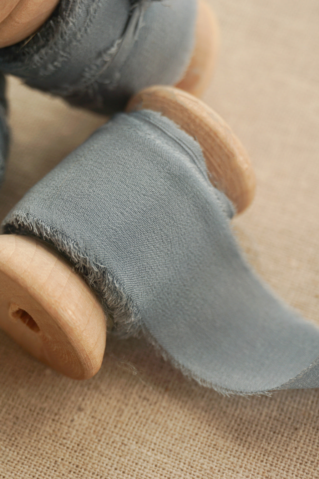 Dusky Blue Silk Ribbon
