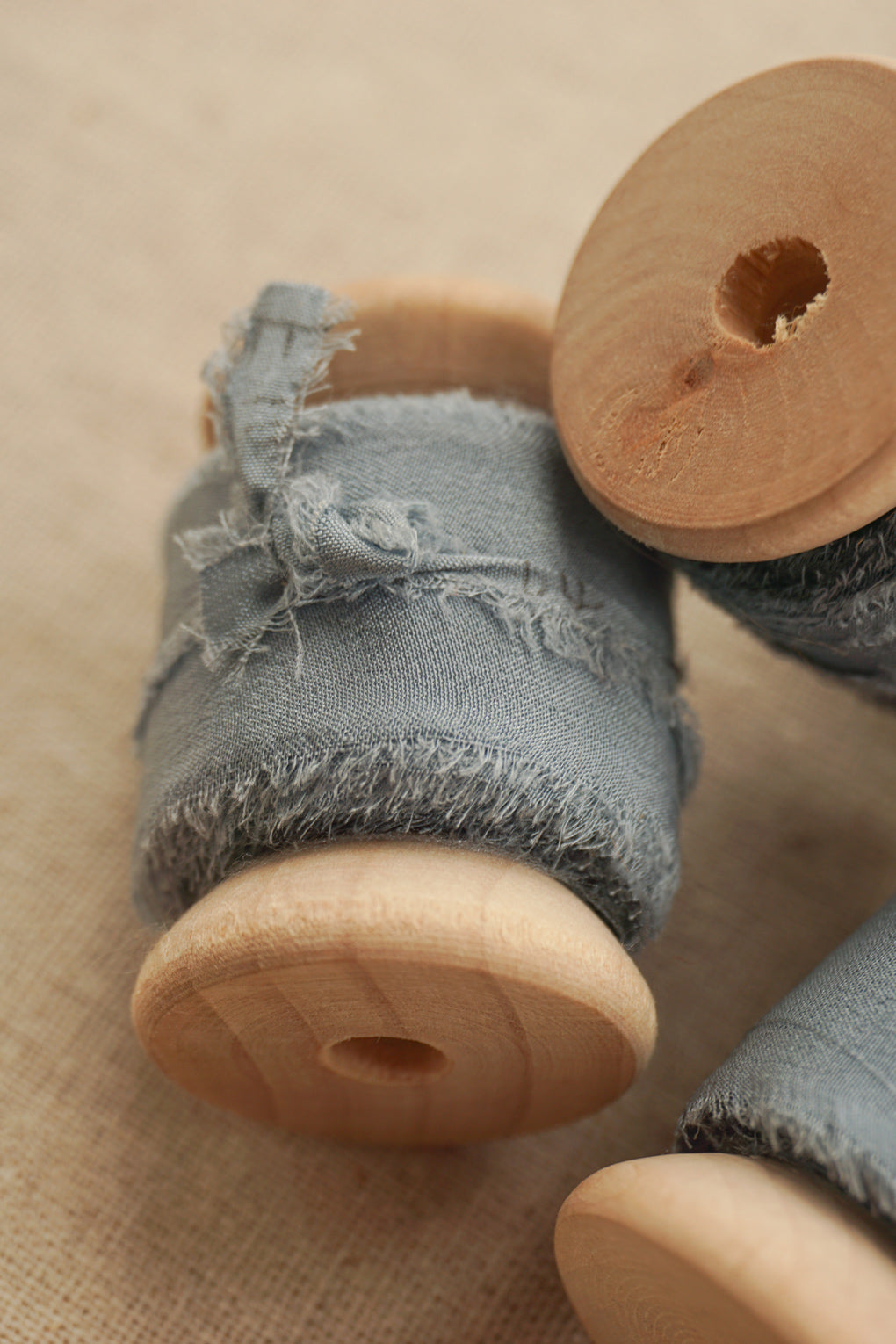 Dusky Blue Silk Ribbon