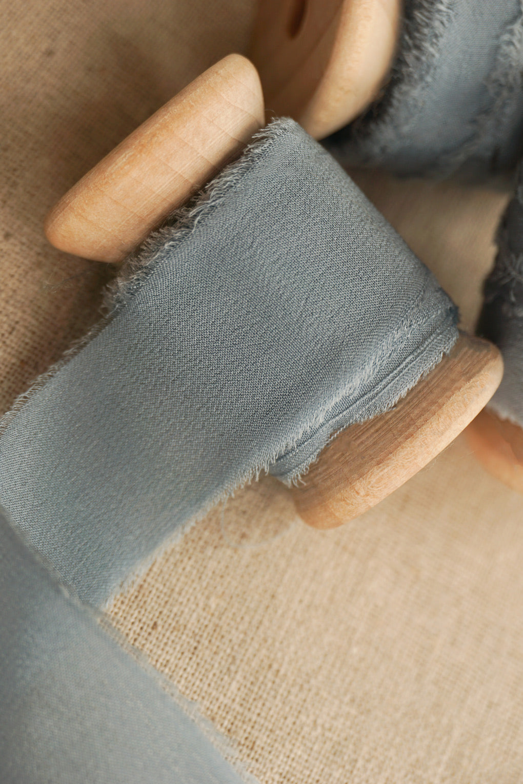 Dusky Blue Silk Ribbon