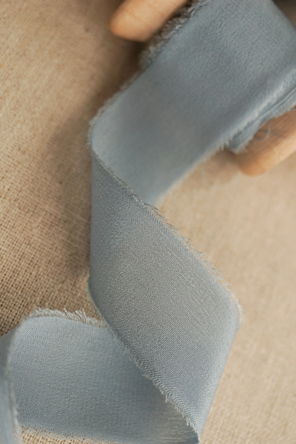 Dusky Blue Silk Ribbon
