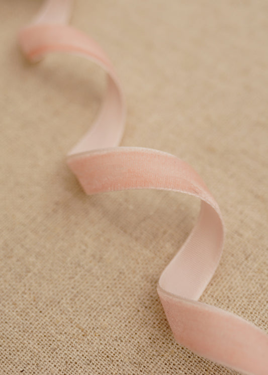 Light Pink Velvet Satin Ribbon - northernprintingco