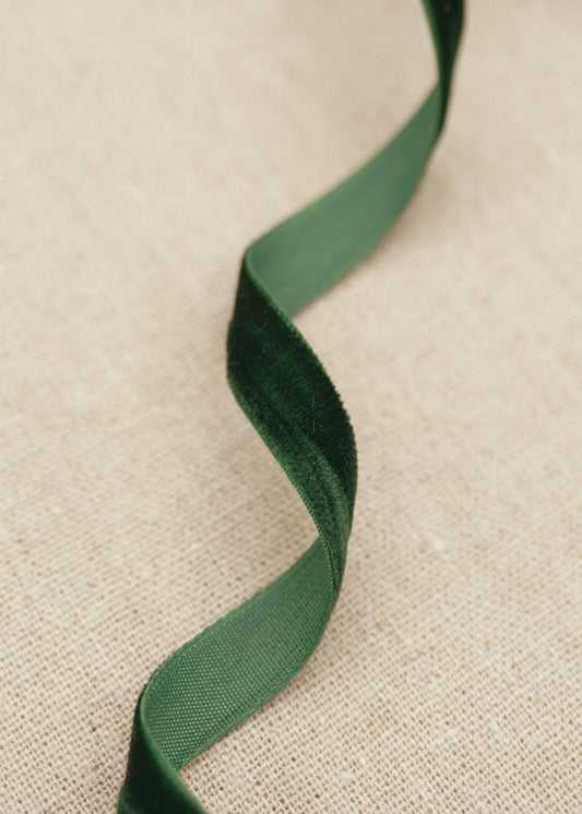 Dark Green Velvet Satin Ribbon - northernprintingco