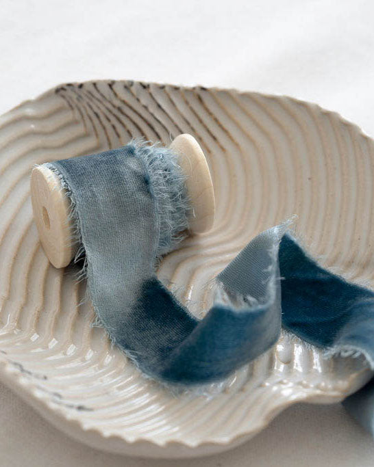 Light Blue Silk Velvet Ribbon - northernprintingco
