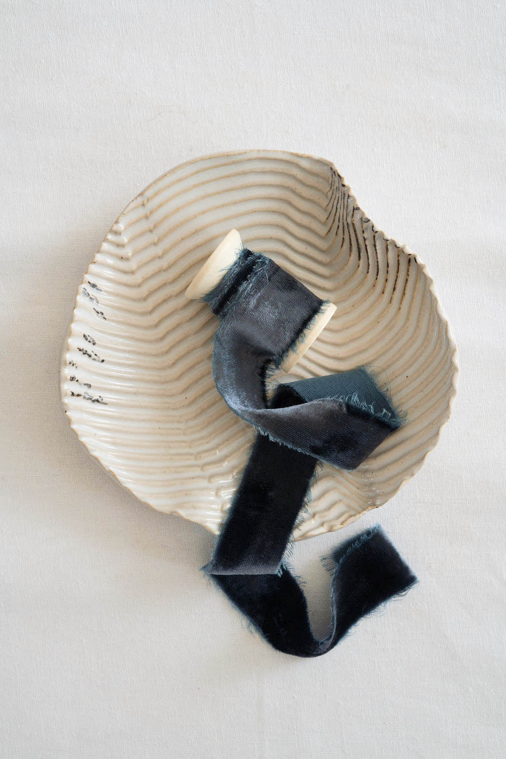 Dark Blue Silk Velvet Ribbon - northernprintingco