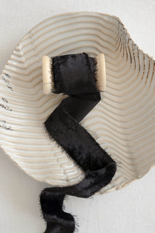 Black Silk Velvet Ribbon - northernprintingco