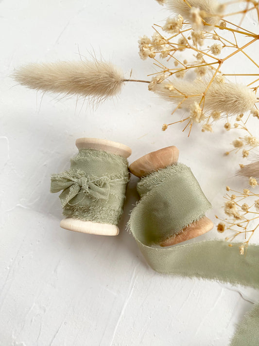 Sage Silk Ribbon - northernprintingco