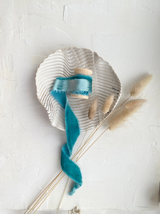 Aqua Silk Velvet Ribbon - northernprintingco