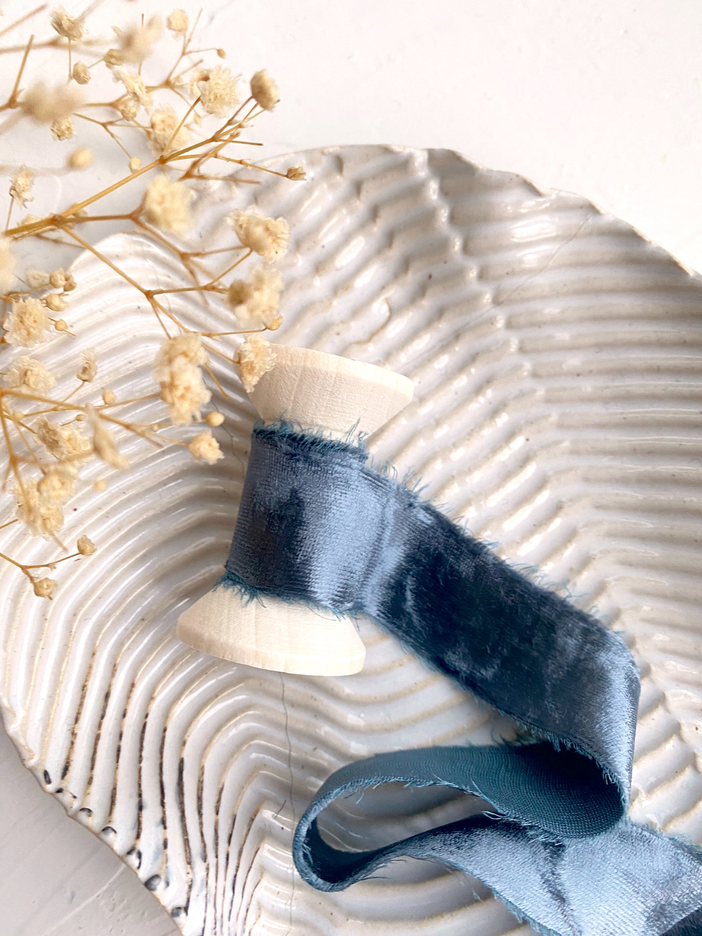 Dark Blue Silk Velvet Ribbon - northernprintingco