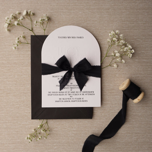 Luxury Letterpress Wedding Invitations with Embossed Details