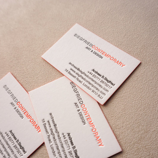 Business Cards with Two Colour Letterpress: A Modern Luxury Statement