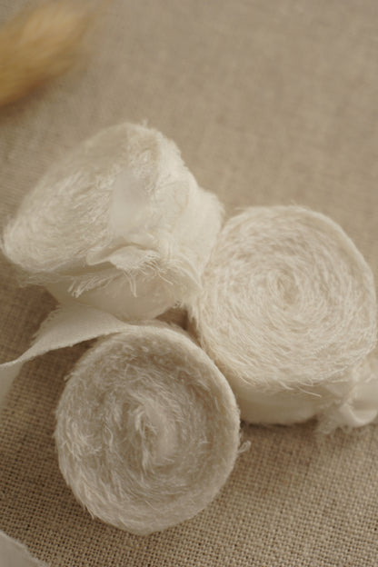 0.5 Inch White Silk Ribbon
