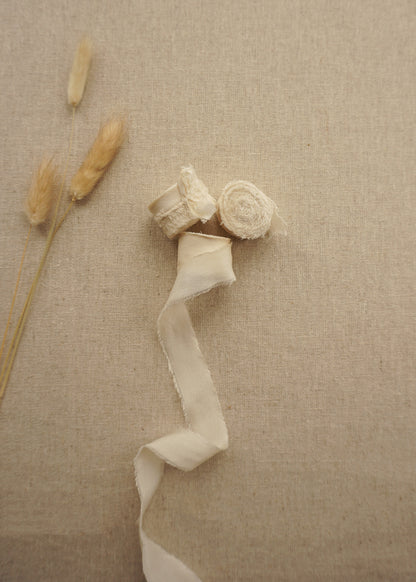 0.5 Inch Cream Puff Silk Ribbon