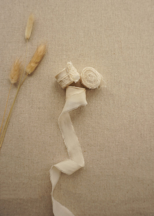 0.5 Inch Cream Puff Silk Ribbon