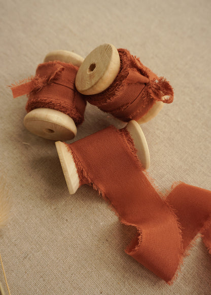 Terracotta Silk Ribbon