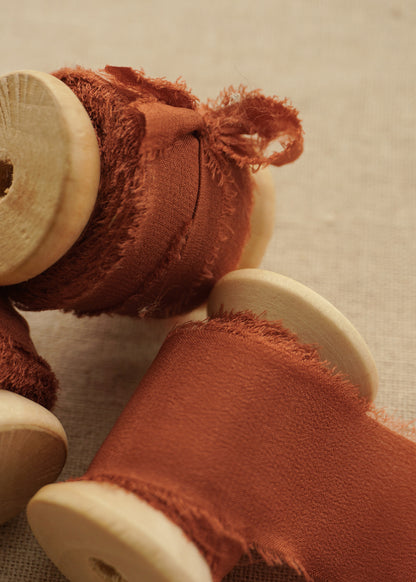 Terracotta Silk Ribbon