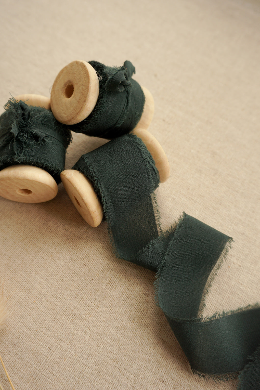 Dark Green Silk Ribbon