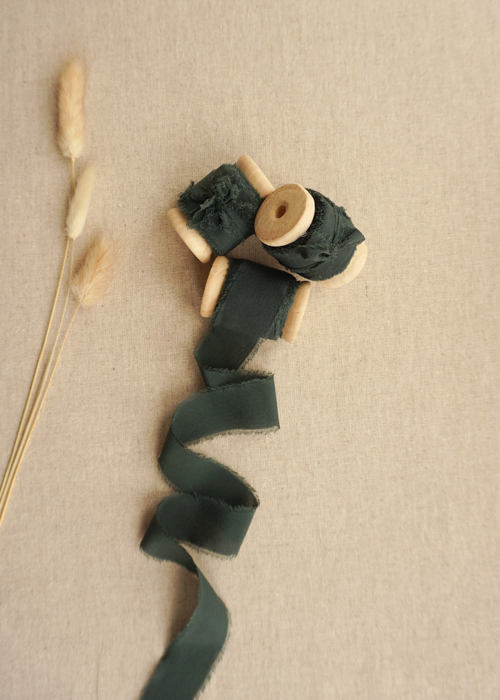 Dark Green Silk Ribbon