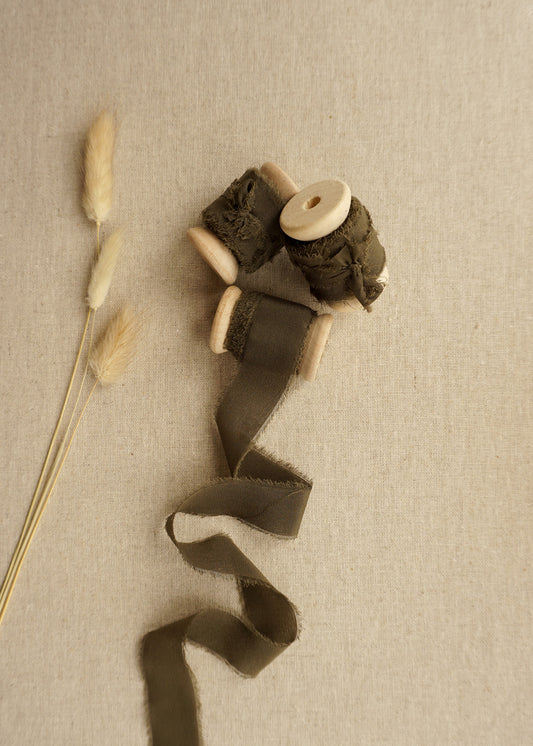 Khaki Silk Ribbon