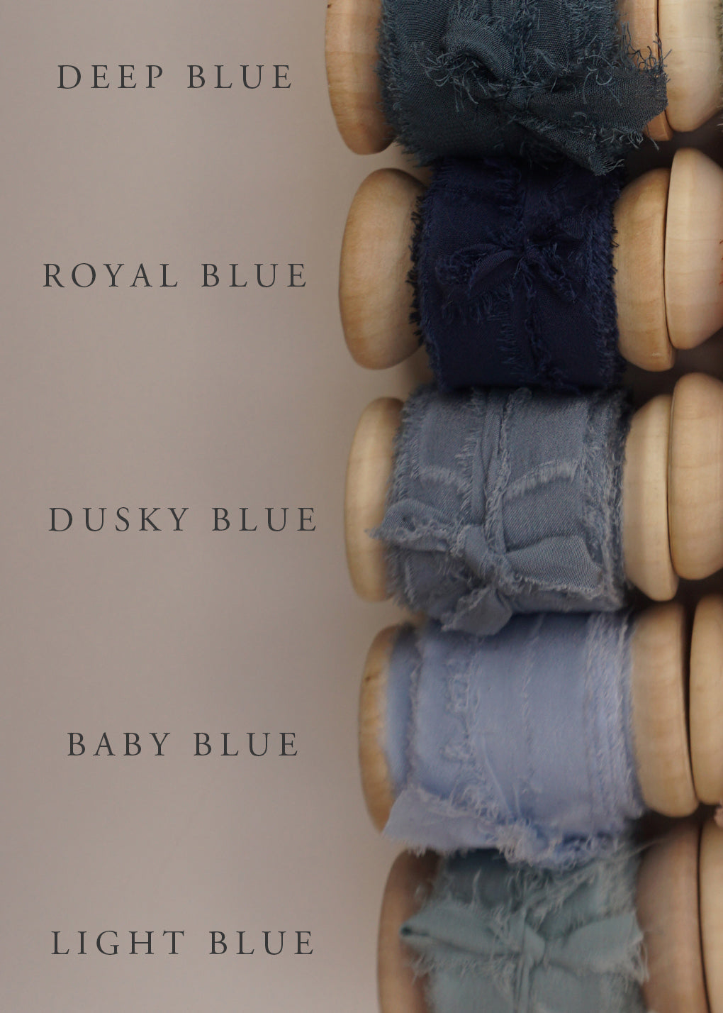 Dusky Blue Silk Ribbon