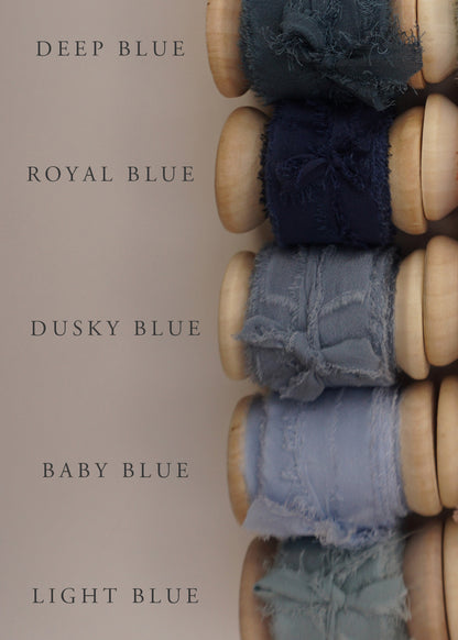 Dusky Blue Silk Ribbon