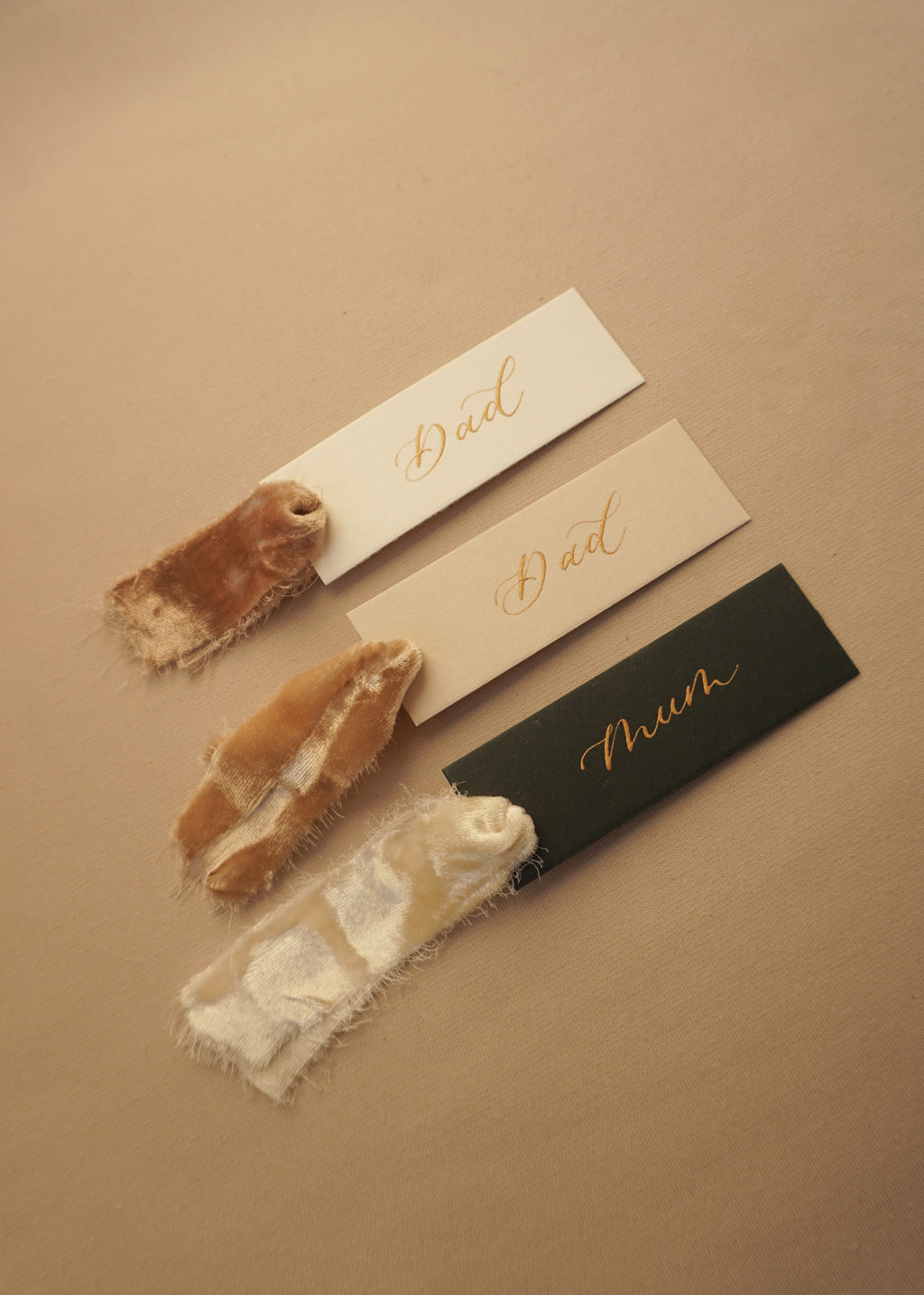 Name Cards With Velvet Ribbon