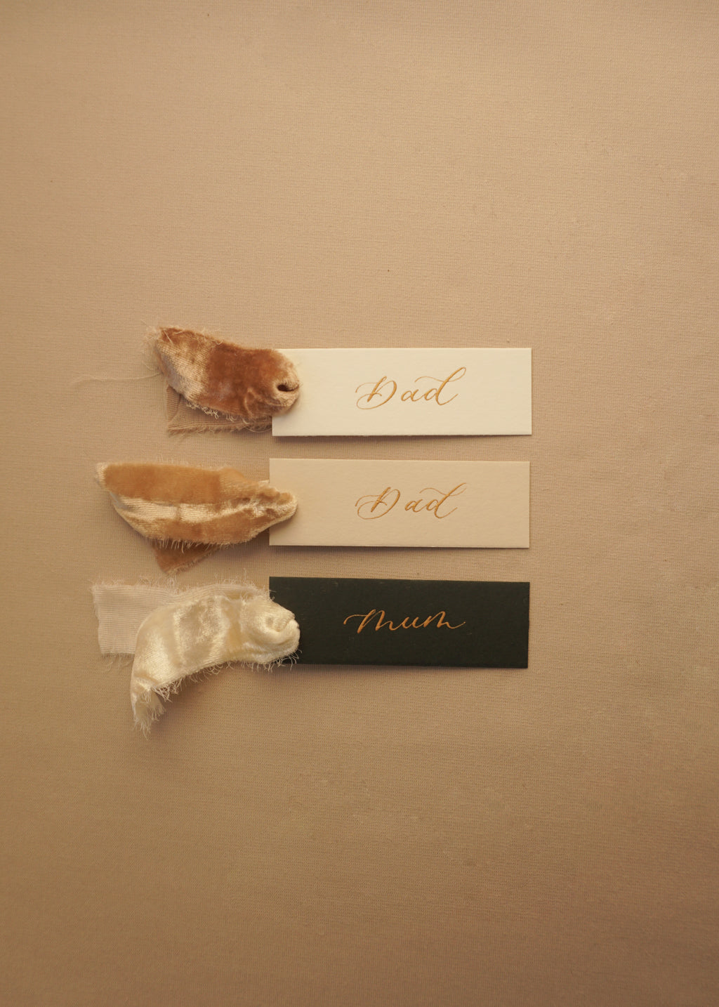 Name Cards With Velvet Ribbon