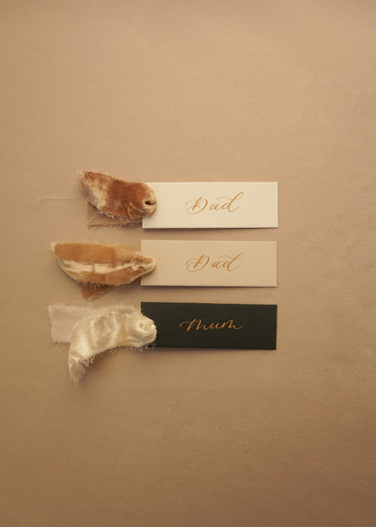 Name Cards With Velvet Ribbon