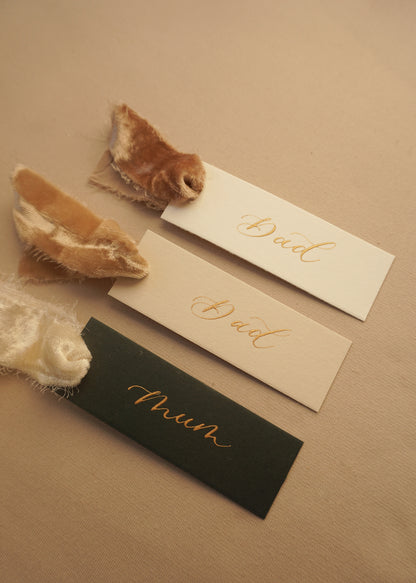 Name Cards With Velvet Ribbon